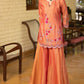 Dual Tone Sharara Set With Effect Of Orange And Pink